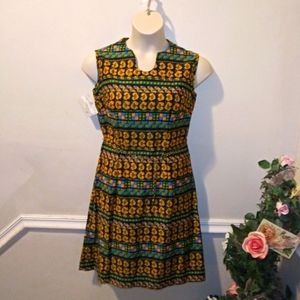 Vintage Multicolor Patterned Dress